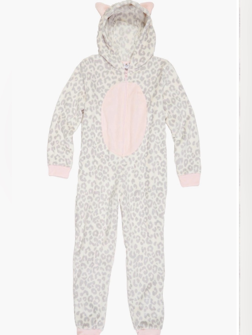 Nordstrom Tucker + Tate Cream and Pink Leopard Hooded Onesie Pajama